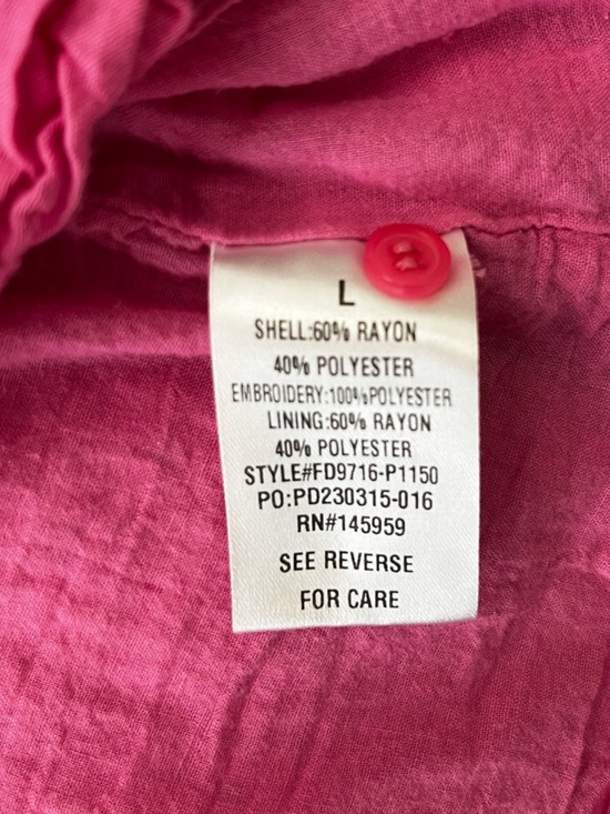 Dress Forum Los Angeles Pink Eyelet Mini Dress - Size L - Picture 11 of 14